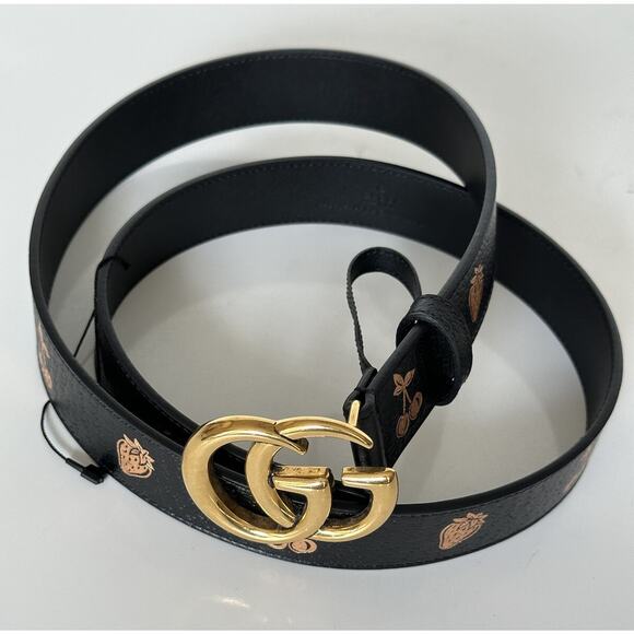 New Gucci Women\'s GG Marmont Leather Belt Black 95/38 Italy 625839 main image 7